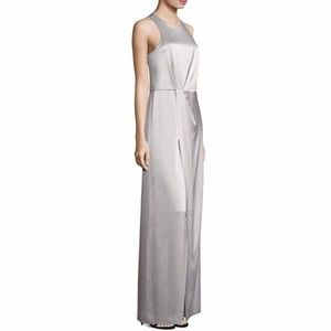 Halston Heritage Satin Maxi Evening Gown Dress